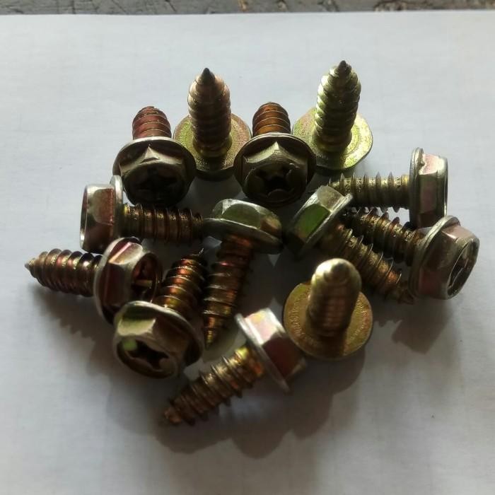 Baut Sekrup Obeng+ Baut 10 Kuning Ukuran Panjang 1.5Cm quality