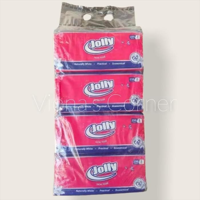 Facial Tissue Tisue Tisu Wajah Jolly by Paseo 1 Bal (4 pcs x 250 Sheets 2 ply) - jolly 4 x250