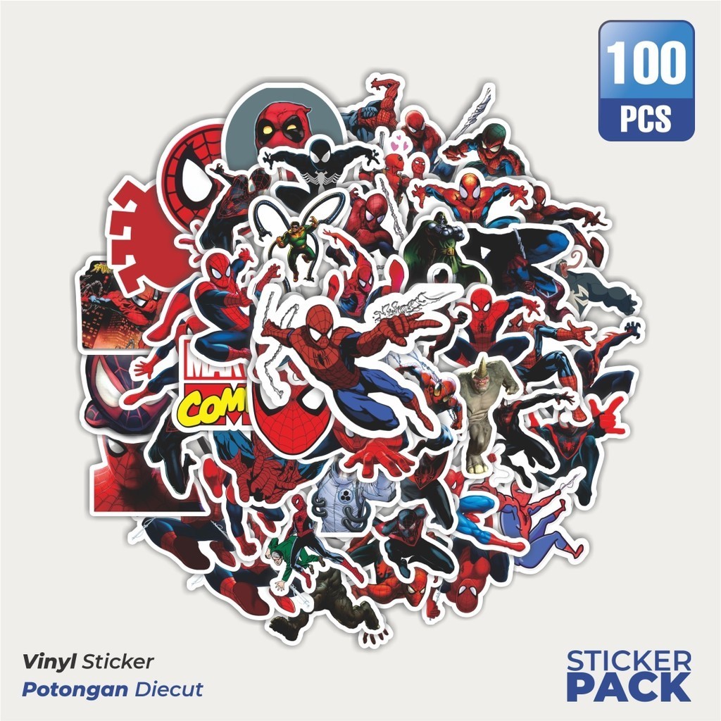 

Stiker Vinyl Stiker Kartun Marvel Comics Spiderman Waterproof Aesthetic- Untuk Laptop, Motor, dan Helm - Paper Stationery Pack