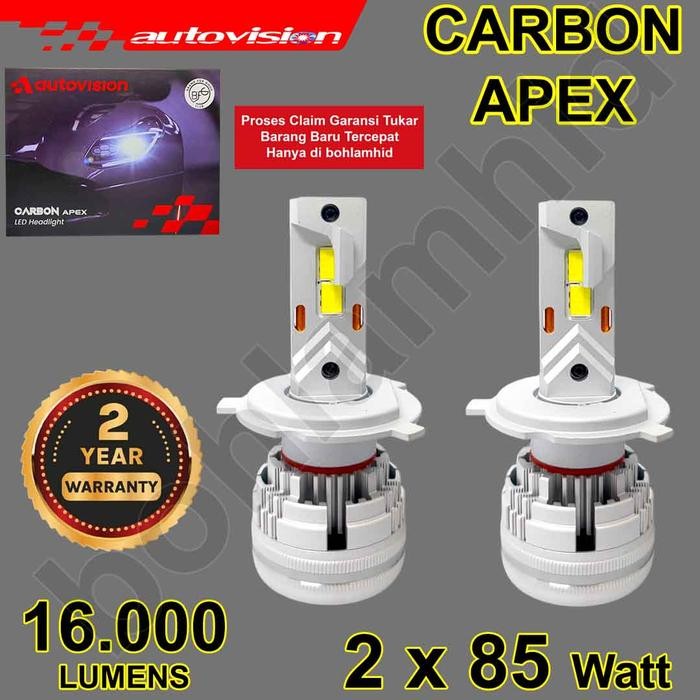 Lampu LED Mobil Autovision Carbon LX H11 H16 H8 126Watt 13000Lumens - APEX H4 85W