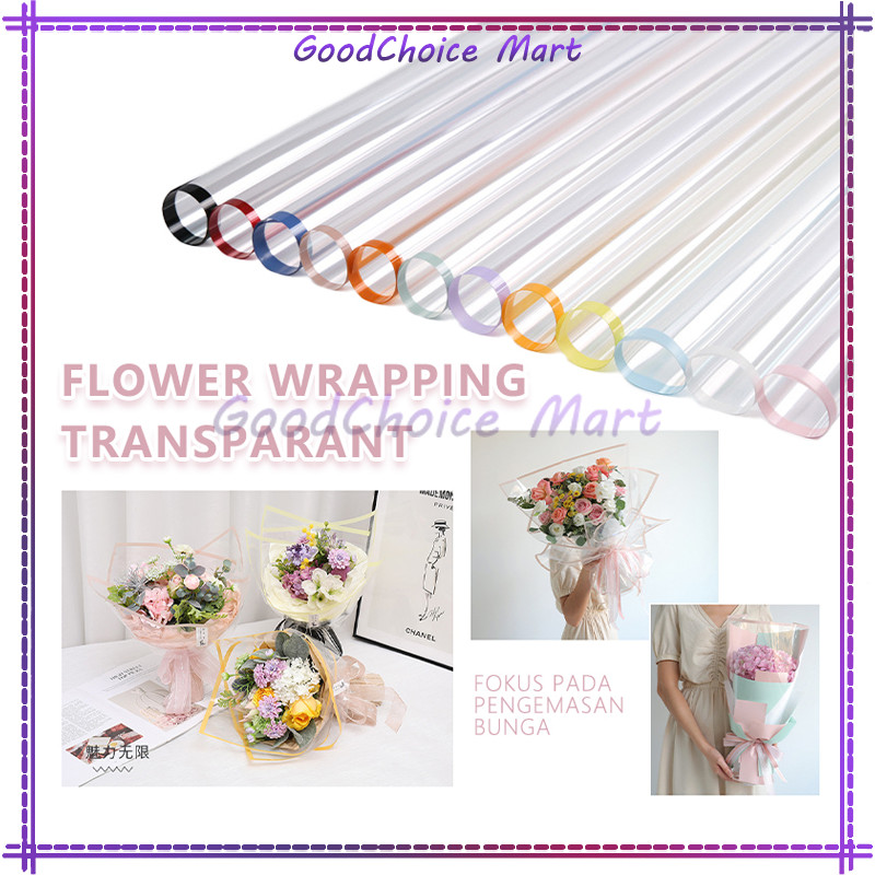 

20 Lembar Flower Wrapping Paper Transparent List Color / Cellophane Transparant / Wrapping Paper Waterproof