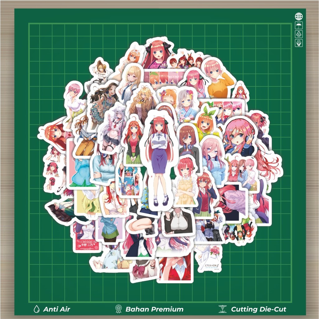 

HOT 50 PCS STIKER Stiker AnimeThe Quintessential Quintupletsl (Gotōbun no Hanayome) Dekorasi Lucu Kreatif untuk Notebook, Skateboard, HP