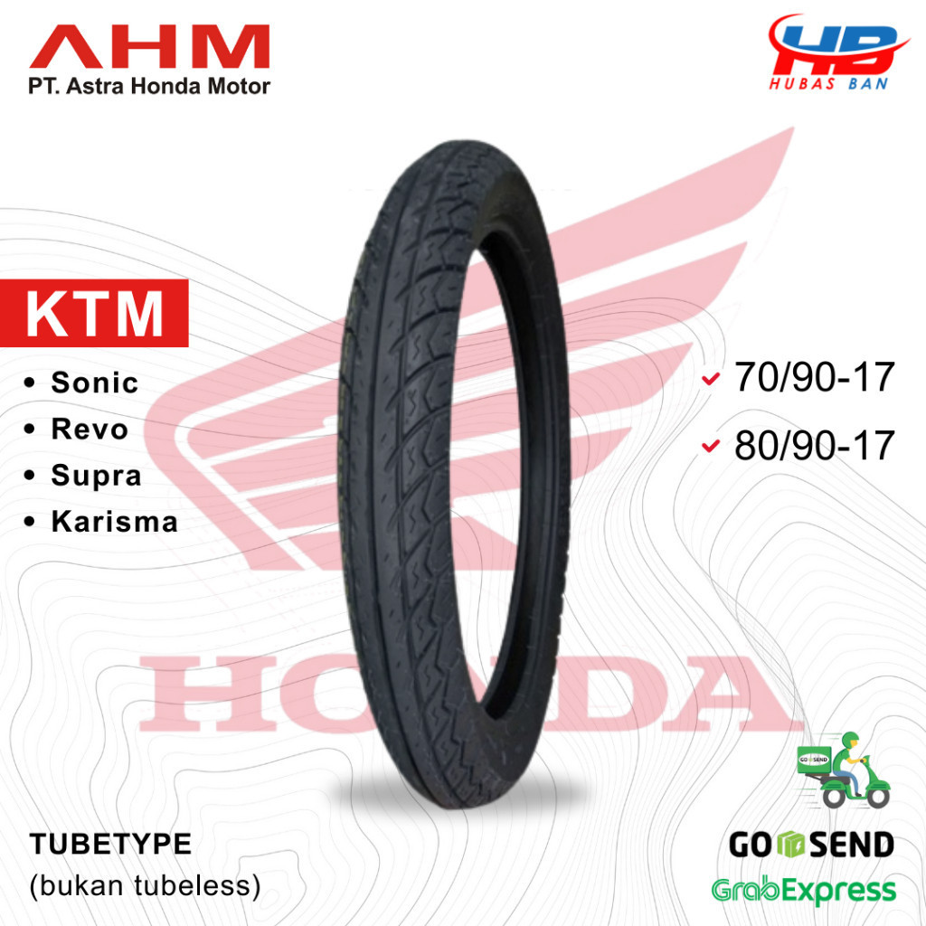 Ban Luar Federal KTM Ring 17 70/90 80/90 AHM KTM untuk Motor Honda Revo Supra Sonic Karisma Depan Be