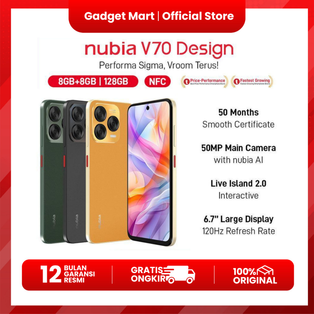 Nubia V70 Design NFC - Garansi Resmi