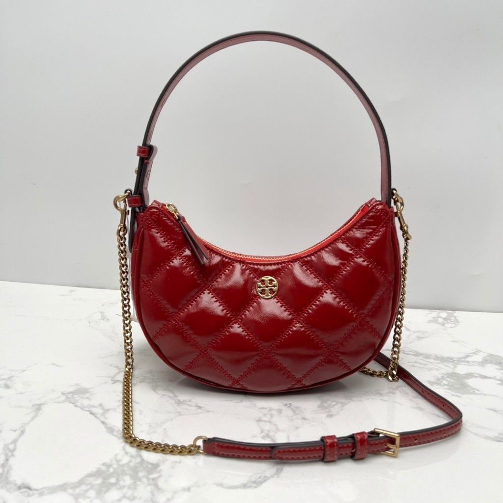 Tory Burch New Hobo Bag Willa Armpit Crescent Bag Chain Shoulder Crossbody Tote Bag TB New Bowl Bean