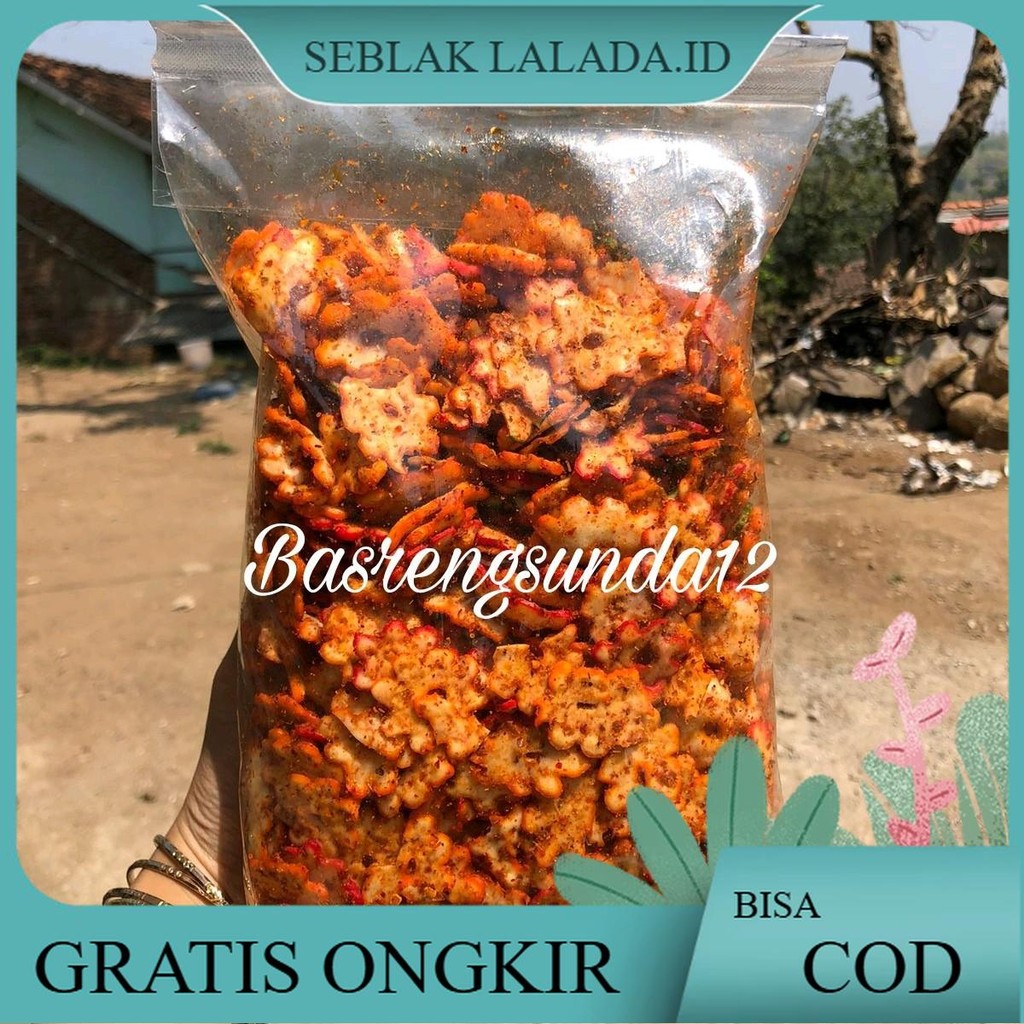 

[Beli Lokal]Seblak kerupuk bintang pedas daun jeruk 500gram cemilan instan makanan Food Snack Kering