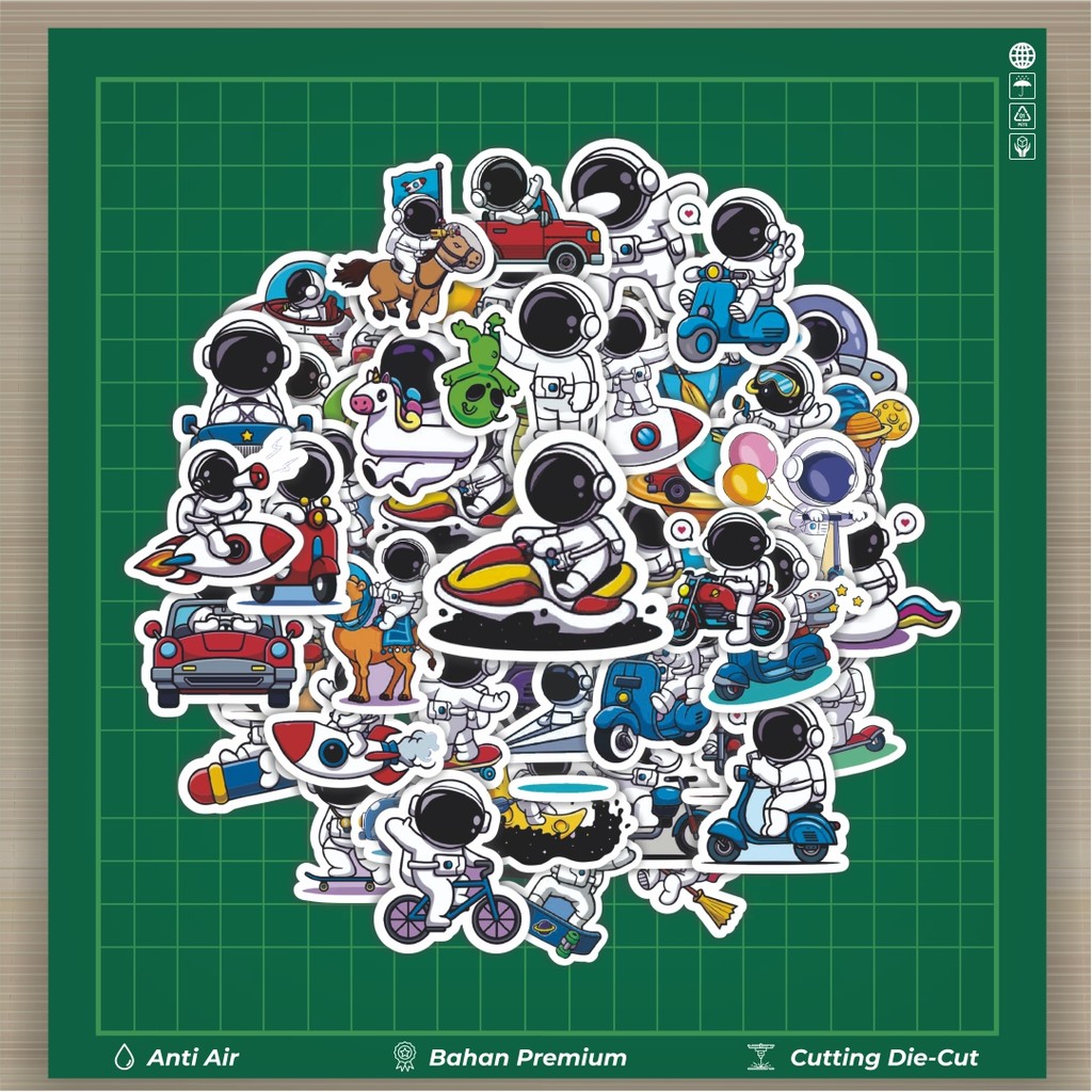 

HOT 50 PCS STIKER Stiker Astronot V1 Stiker Fashion Cars Decal Dingin Kartu Album Custom Vinyl Anti Air- Sticker Aesthetic Buku Journal Koper Casing HP Tablet Laptop Helm Motor Botol Minum