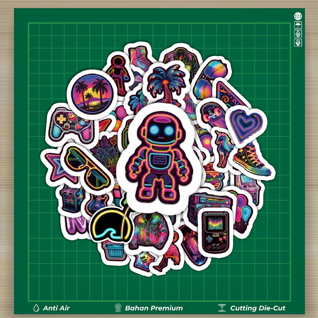 

HOT 50 PCS STIKER Stiker Neon Grafiti Stiker Fashion Cars Decal Dingin Kartu Album Custom Vinyl Anti Air- Sticker Aesthetic Buku Journal Koper Casing HP Tablet Laptop Helm Motor Botol Minum