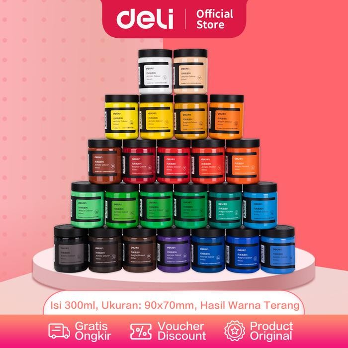 

Deli Acrylic paint / Cat Akrilik Isi 300ml Hasil Warna Terang 73875 - purple