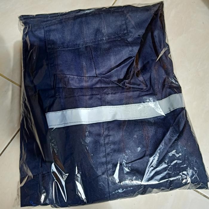 celana kerja proyek safety kerja lapangan outdoor bahan American drill - Biru, M