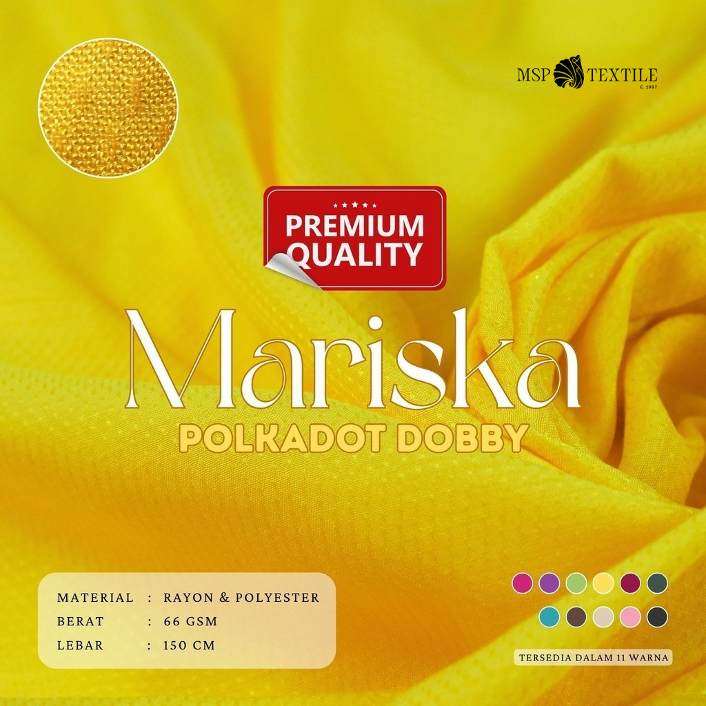 MARISKA POLKADOT DOBBY POLOS KUALITAS PREMIUM BAHAN KAIN ATASAN DRESS PASHMINA GAMIS SYAL