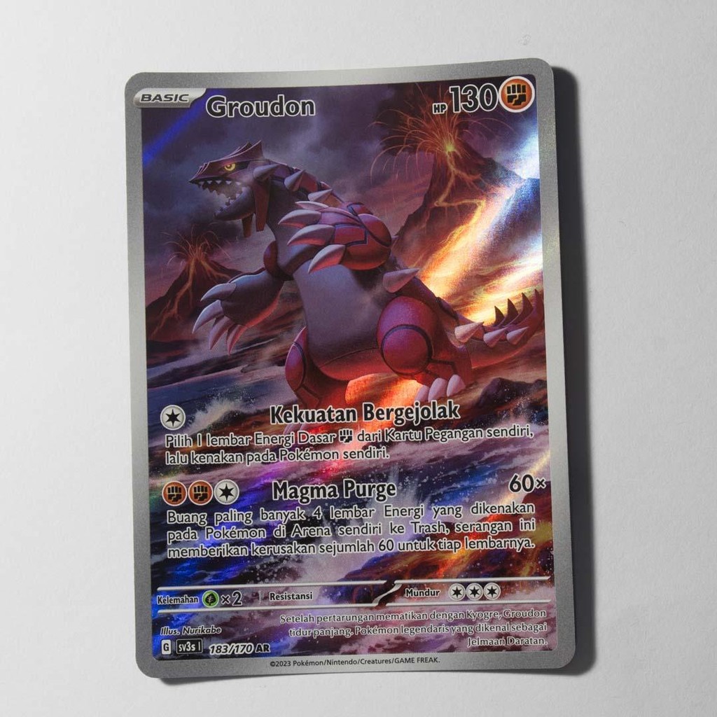 Groudon AR 183/170 SV3S Kilau Hitam Kartu Pokemon TCG Original Indonesia
