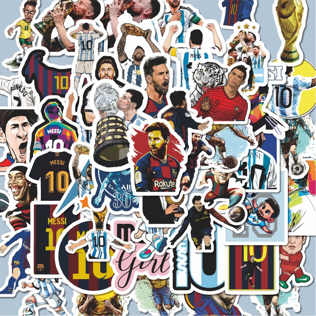 

100PCS Lucu Stiker Superstar Sepakbola Stiker Aesthetic Stiker Anti Air Stikers Berperekat Waterproof sticker decal buat Motor Helm Buku Journal Koper Casing HP Laptop Botol Minum Hadiah anak