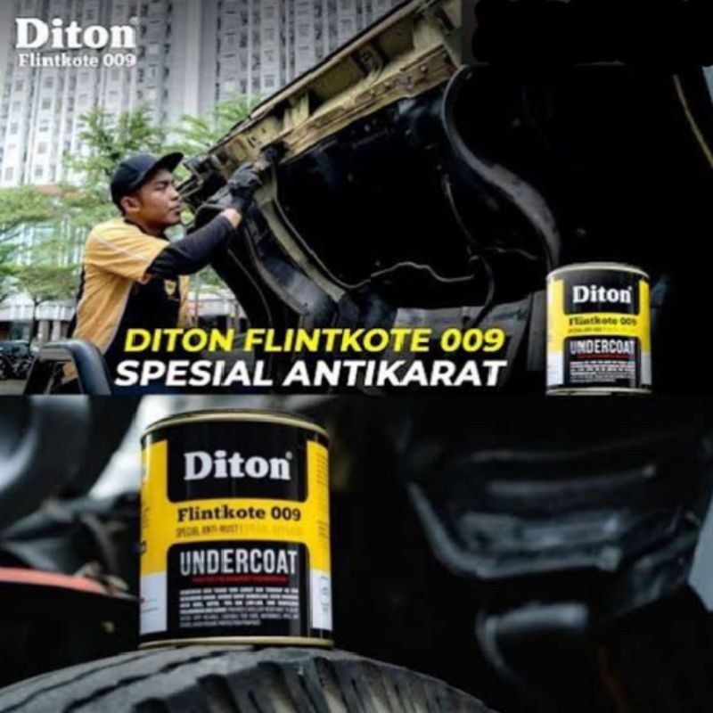 Pelingkut Cat Anti Karat Rangka Mobil Motor Pipa Besi Diton Flintkote 009 Black 1Kg