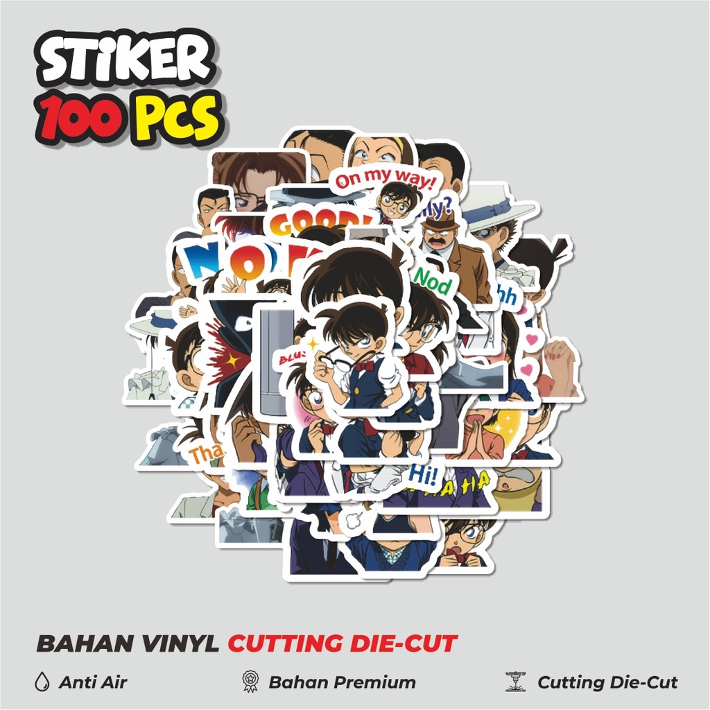 

Terbaru! 50 pcs Stiker Anime Detective Conan V5 Dekorasi Lucu Kreatif untuk Notebook, Skateboard, HP