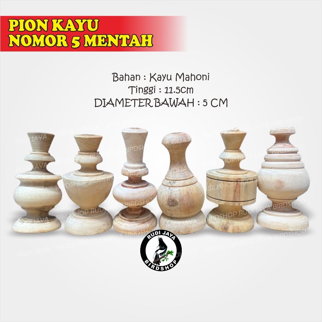 SEDIA PION KAYU NOMOR 5 MENTAH UNTUK SANGKAR LOVEBIRD KAPSUL KANDANG PLECI HELOPED PION MURAI BATU