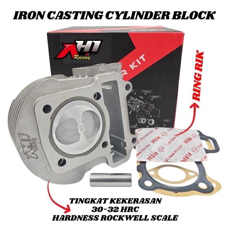 BORING BLOCK BLOK SEHER BORE UP AH1 BEAT SCOOPY SPACY KARBU 53 54,5 MM SUPER IRON CASTING BLOCK - CY