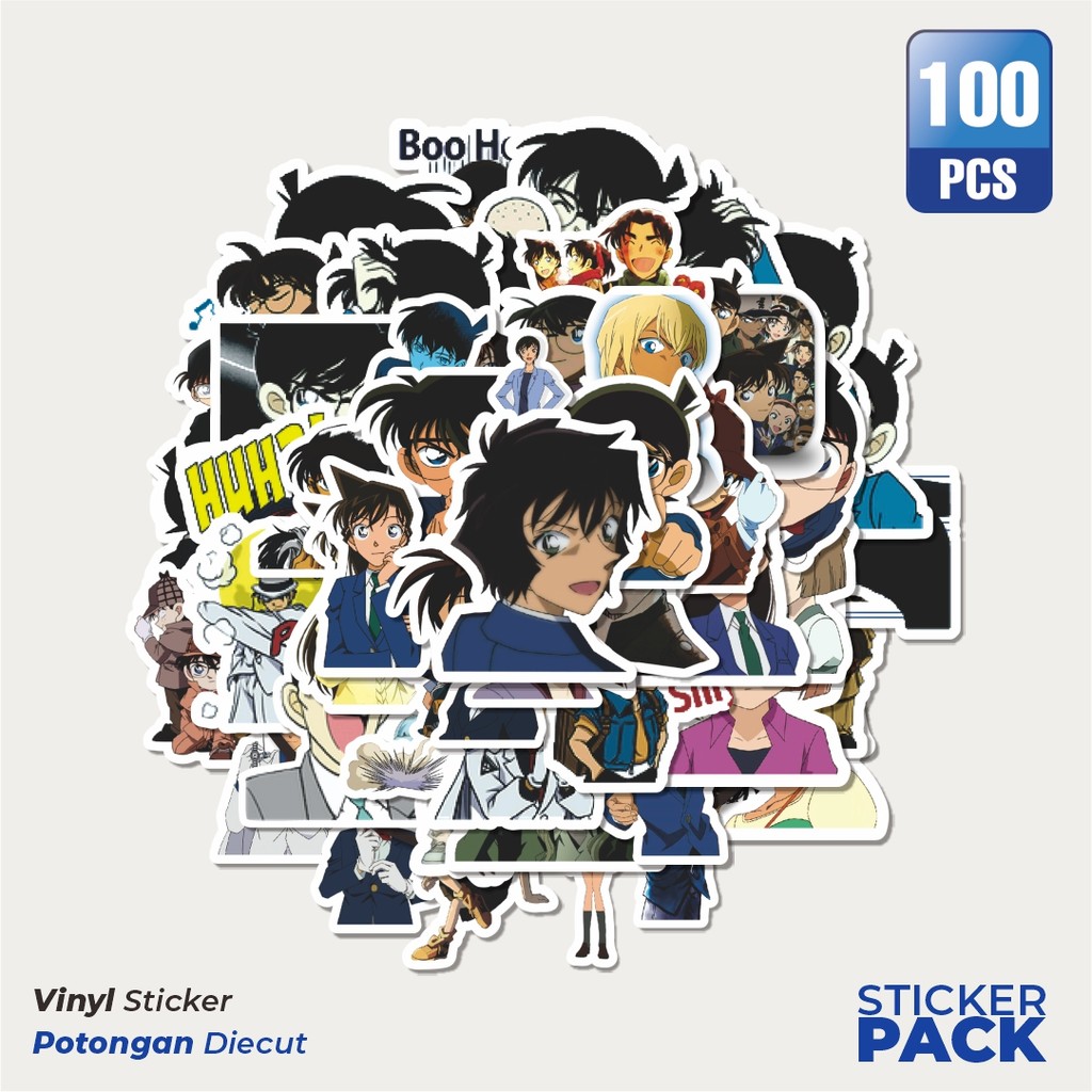 

Super Hemat! 100 PCS Stiker Anime Detective Conan V6 Waterproof Aesthetic- Untuk Laptop, Motor, dan Helm - Paper Stationery Pack