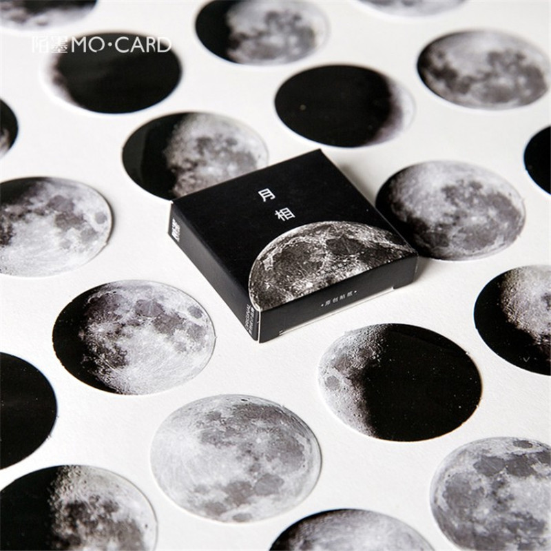 

45Pcs/Box moon Stickers Aesthetic Stickers Decorative Album DIY Diary Squared Paper Stickers For Children Stationery
