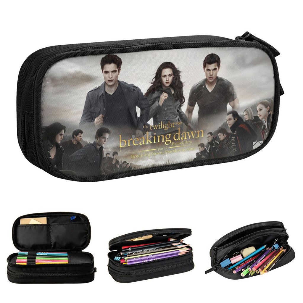 

The Twilight Saga Breaking Dawn Pencil Case Edward Bella Jacob Black Pencil Pouch Pen Holder for Student Bag Office Stationery