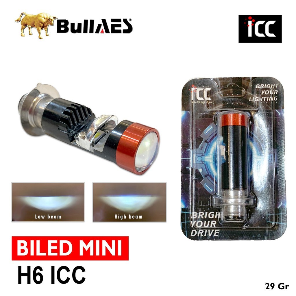 Lampu Bohlam LED Motor Biled Mini Laser Premium ICC H6 Bluelens (0377-HJG)