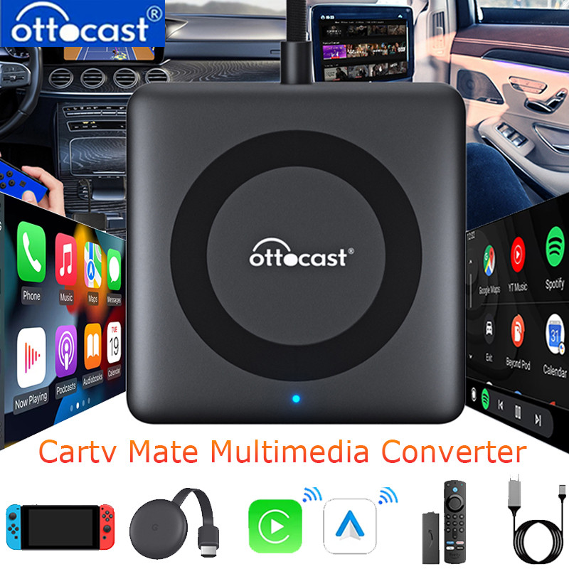 Ottocast Car Tv Mate Wireless Carplay Android Auto Adapter HDMI Multimedia Video Converter for Googl