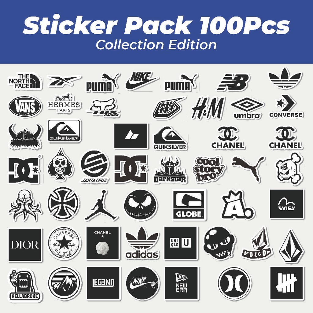 

Hot Stiker Classical Fashion Brand v2 [Merek Fashion Klasik] Lucu Anti Air Stikers Berperekat Waterproof Sticker Decal Buat Motor Helm Buku Journal Koper Casing HP Laptop Botol Minum