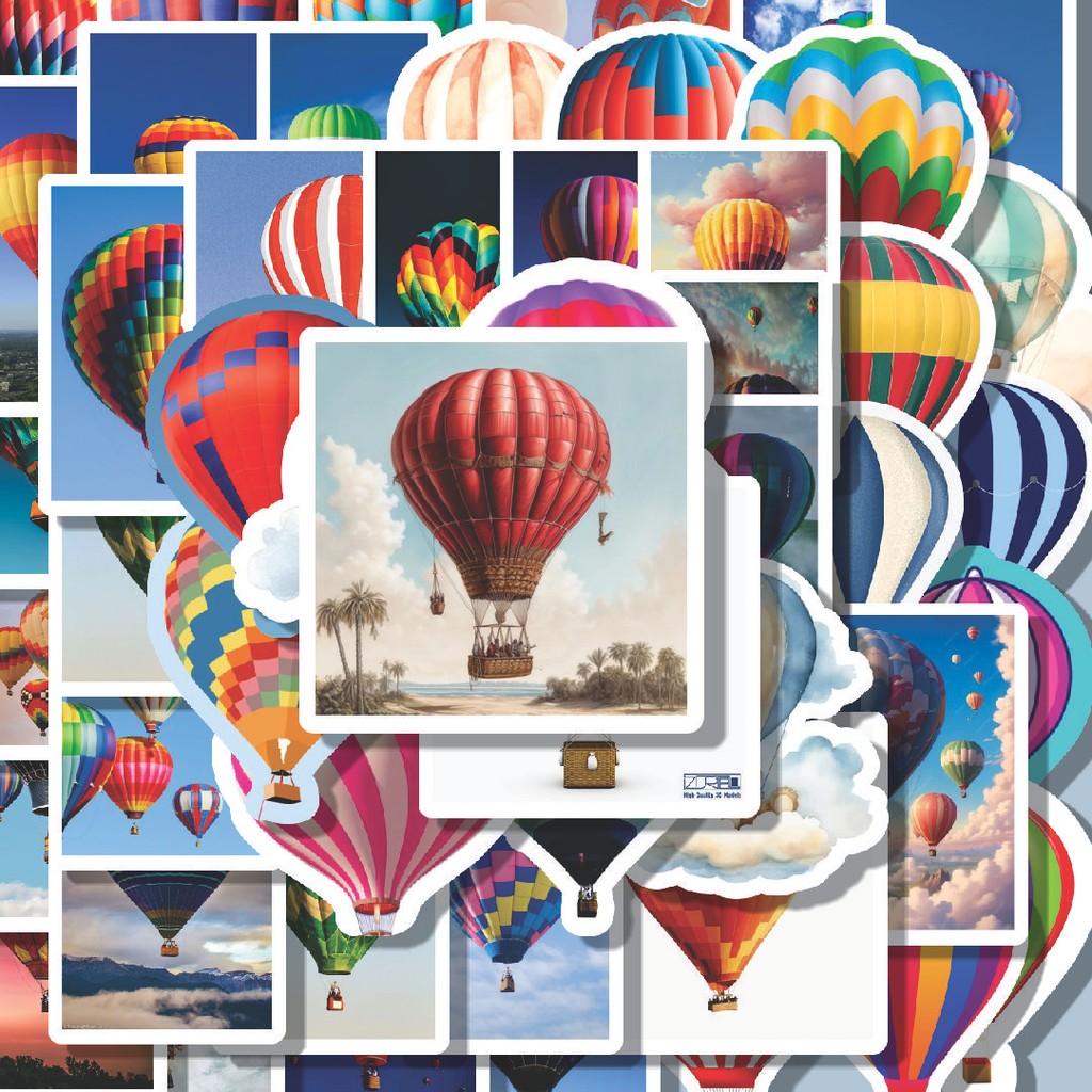 

100PCS Lucu Stiker Ballon Udara Series Stiker Aesthetic Stiker Anti Air Stikers Berperekat Waterproof sticker decal buat Motor Helm Buku Journal Koper Casing HP Laptop Botol Minum Hadiah anak