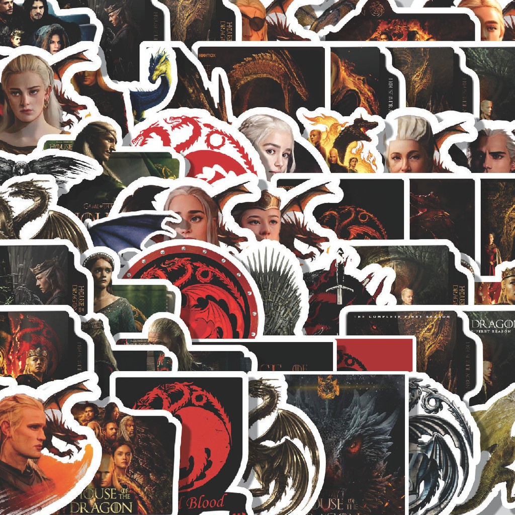 

Stiker Cutting Pack Stiker House Of The Dragon [Rumah Naga] Isi 100Pcs Series Aesthetic Lucu Keren Untuk Koper Bahan Vynil
