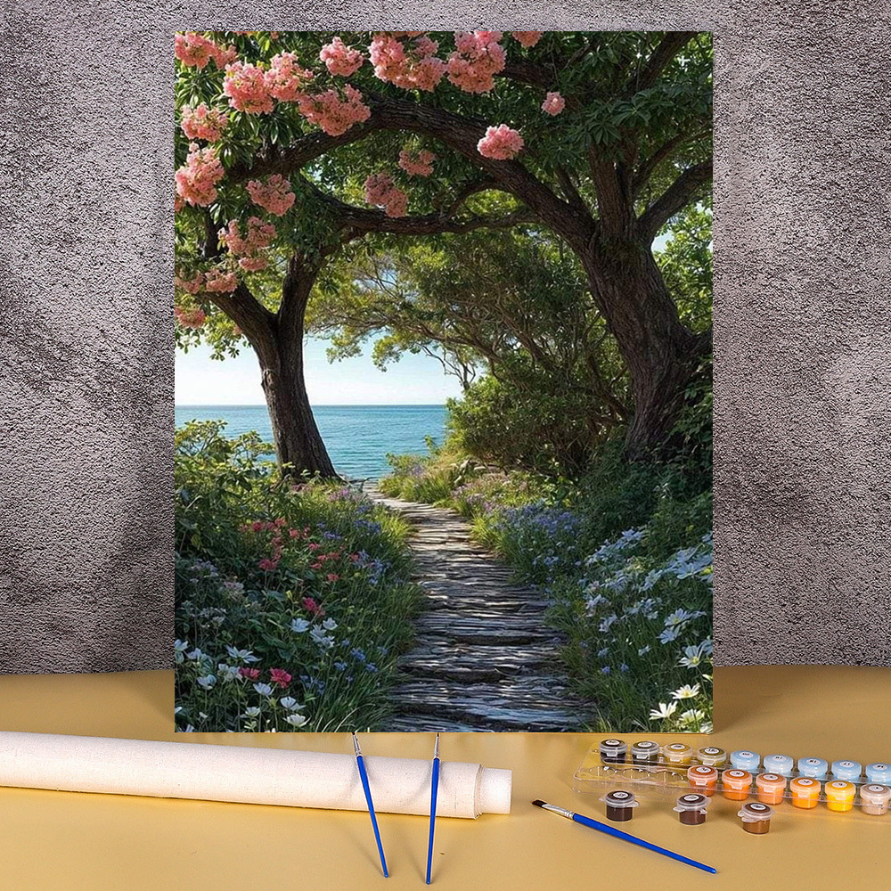 

Flowers Tree Painting By Numbers Set Landscape Color Markers Art Number Drawing Handicraft For Living Room Wall Decoration