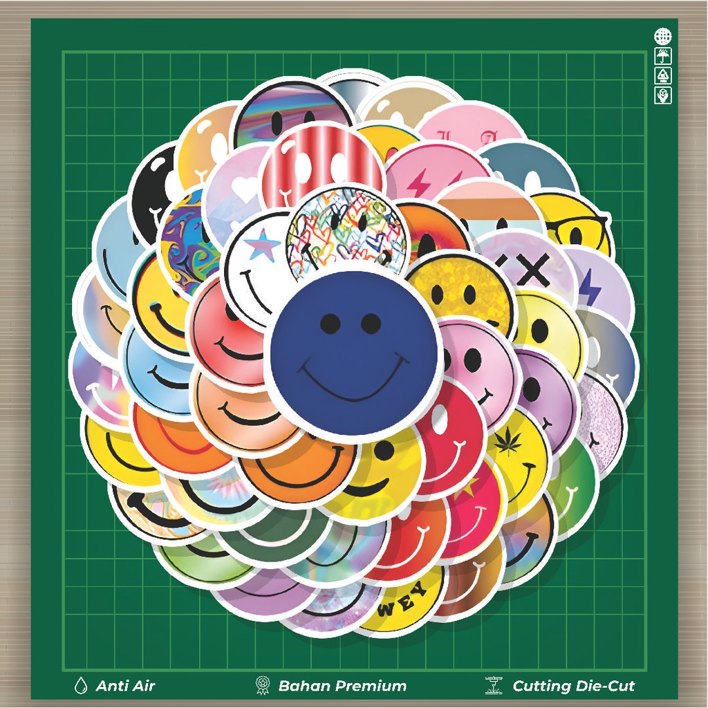 

HOT 50 PCS STIKER Stiker Smile Emoticon Sticker Series Stiker Fashion Cars Decal Dingin Kartu Album Custom Vinyl Anti Air- Sticker Aesthetic Buku Journal Koper Casing HP Tablet Laptop Helm Motor Botol Minum