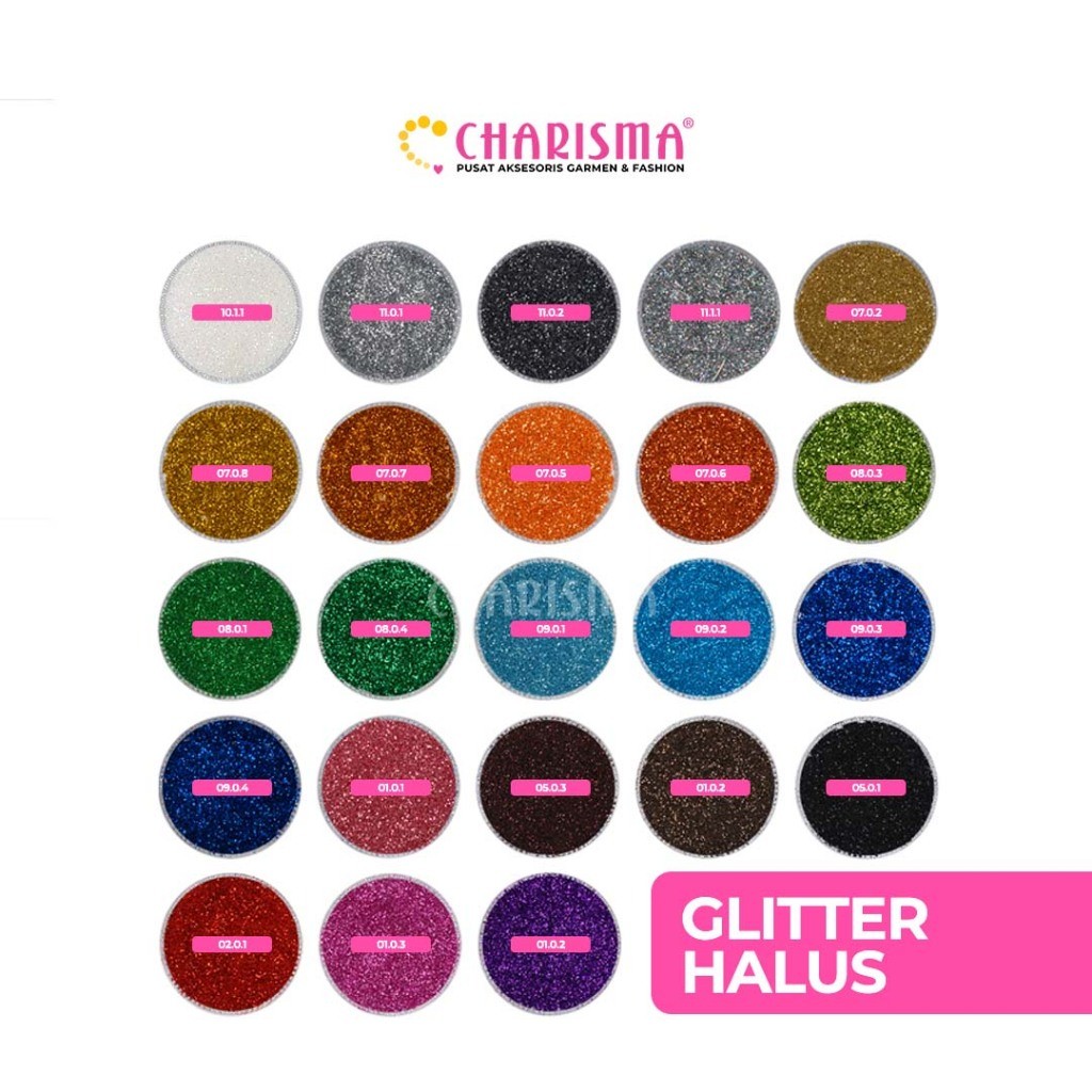 

Charisma Serbuk Glitter Warna Glossy - Bubuk Glitter / Glitter Warna / Harga Per ( 250 Gram )
