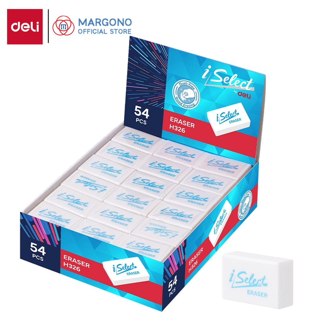 

Deli I-Select Eraser / Penghapus Pensil Putih Bebas Debu Tidak Beracun EH326