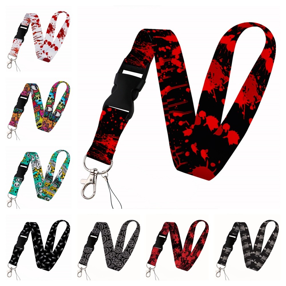 

Beautifu lterror Lanyard Keys Chain Badge Holder ID Credit Card Pass Hang Rope Lariat Mobile Phone Charm Accessories Gifts
