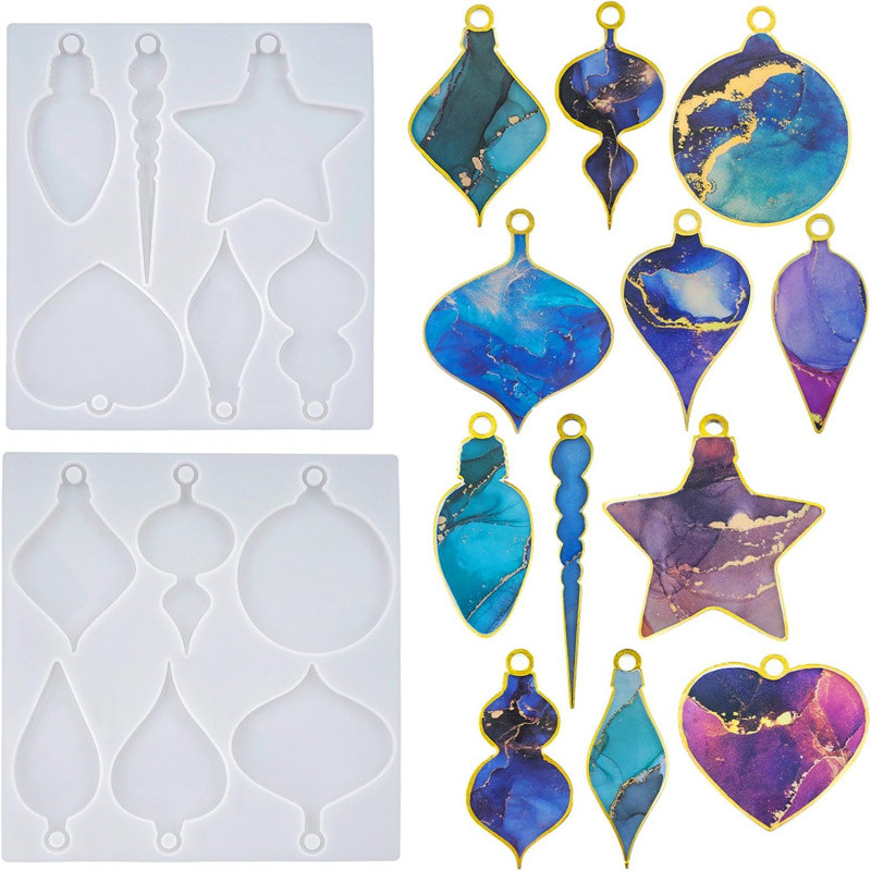 

Wehous 2PCS resin mold, pendant keychain silicone mold, epoxy resin casting ornaments mold, DIY