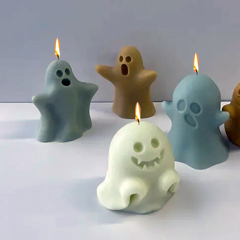 

Halloween Ghost Candle Silicone Molds Diy Ghost Party Fun Scented Candle Plaster Crafts Resin Mold Halloween Gift Making Tool