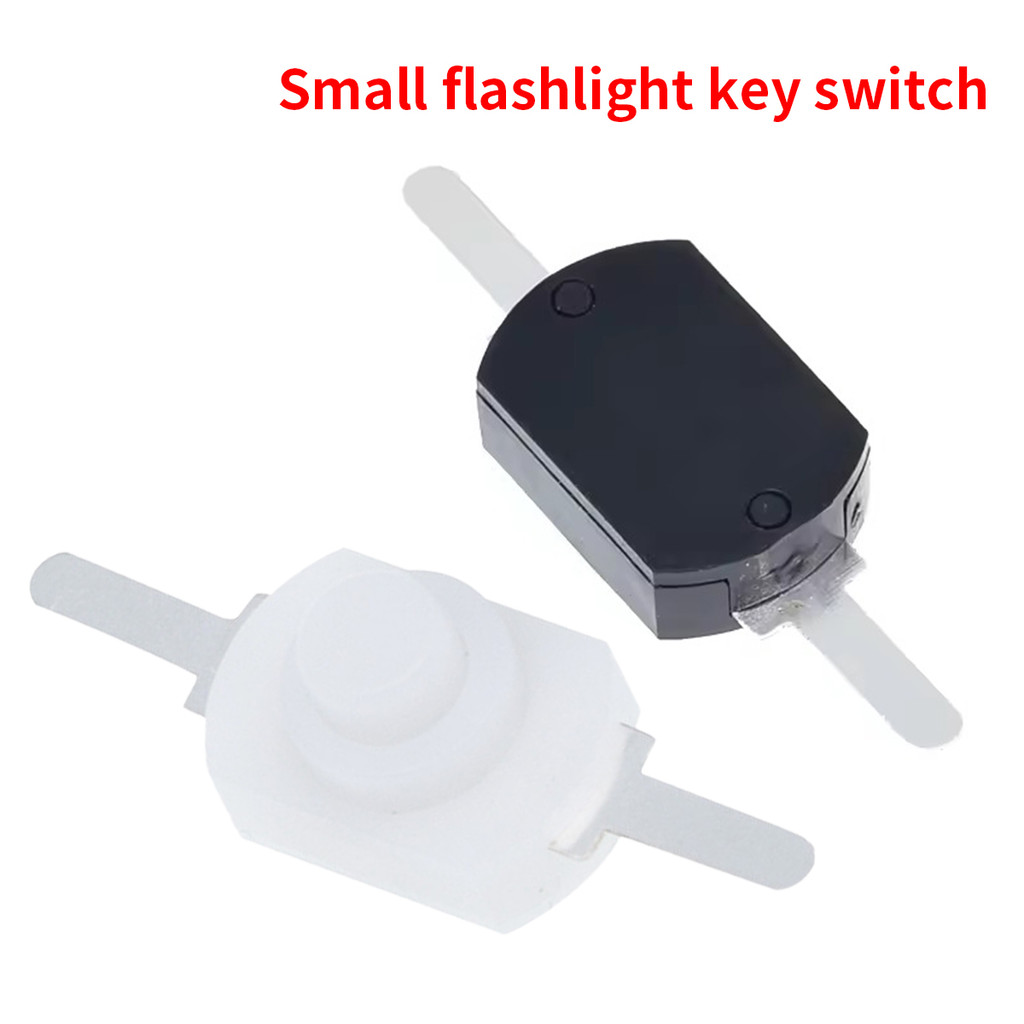 10pcs/50pcs saklar senter saklar push button Saklar Senter Kecil Self Locking - Hitam / Putih