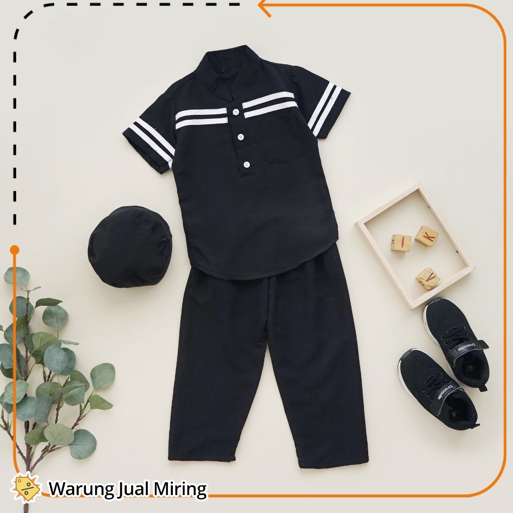 Setelan Anak Baju Koko 0-9 Tahun Celana Panjang Peci Set Sarkoci Kemeja Kurta Laki Cowok Baby Bayi B