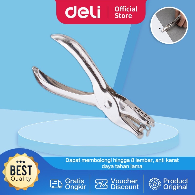 

Deli Pembolong kertas 1 lubang 8 lembar 6mm 1pcs E0114