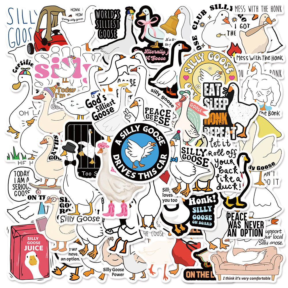 

10/30/50PCS Funny Spoof Cartoon Silly Goose Graffiti Stickers For Laptop Phone Skateboard Notebook Guitar Waterproof Vinyl Decal