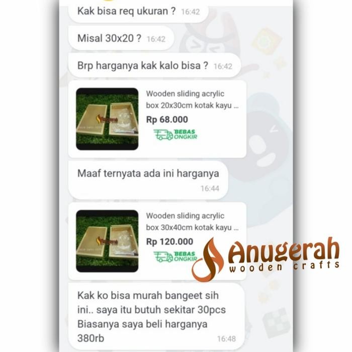 KOTAK KAYU CUSTOM, Anugerah Wooden Craft Tutup Kayu Engsel
