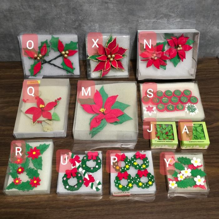 

Gumpaste xmas natal hiasan kue natal xmas cake decor gum paste - Q PoinseRangkai