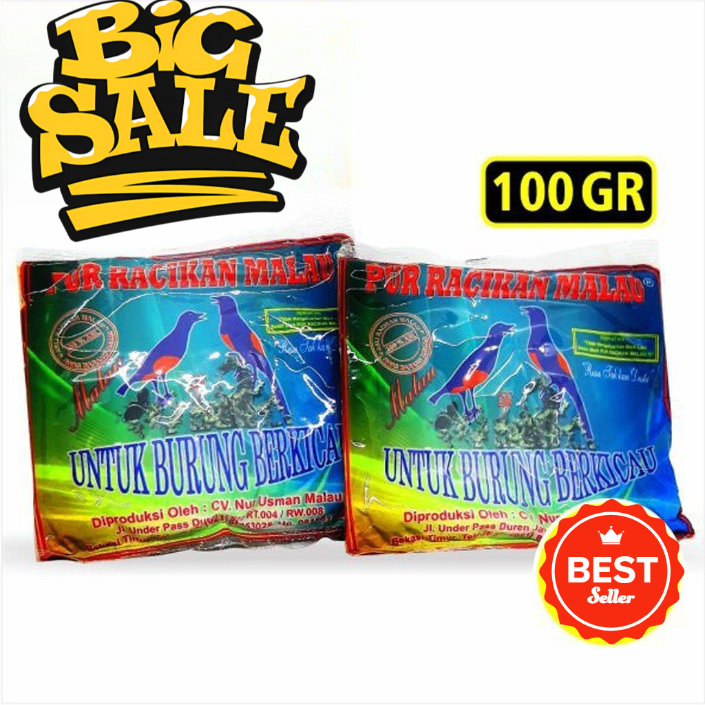 PAKAN MAKANAN BURUNG VOER HALUS PUR RACIKAN MALAU UNTUK MURAI KACER ANIS CUCAK CIBLEK PLECI PKPRMA
