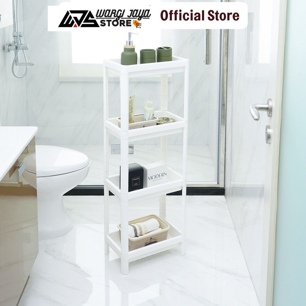 ACE Stora Rak Plastik 4 Tingkat - Putih Rak Serbaguna Rak Plastik Storage Rack Home Organizer