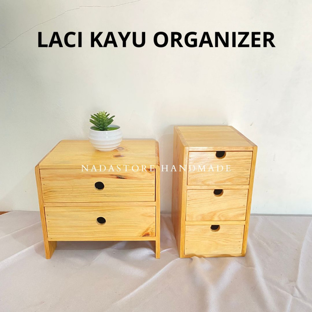 NDS - LACI KAYU RAK SUSUN / MINI STORAGE DESK ORGANIZER / LACI PENYIMPANAN KAYU