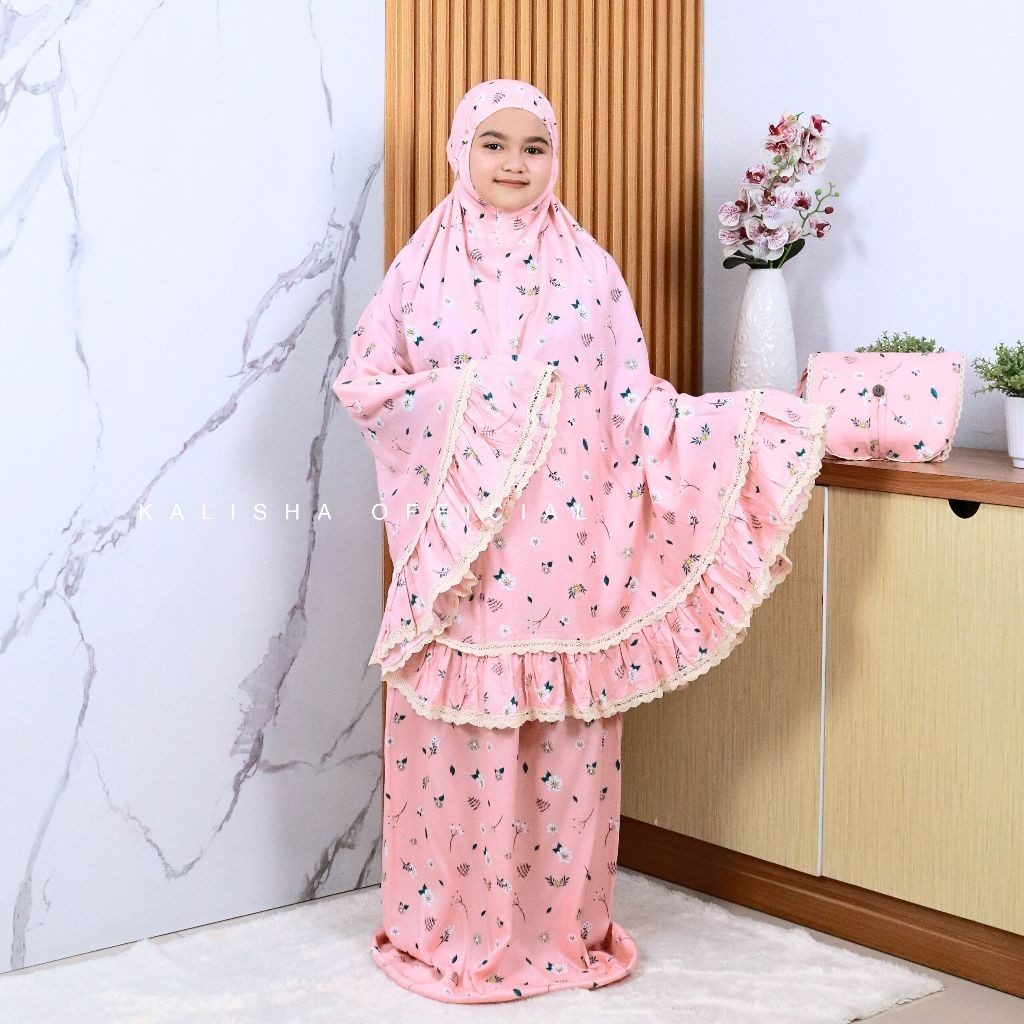 MUKENA TRAVELING Mukena Anak Katun Rayon Premium Mukena Anak Motif Mukena Anak Rayon  Lavela Anak By