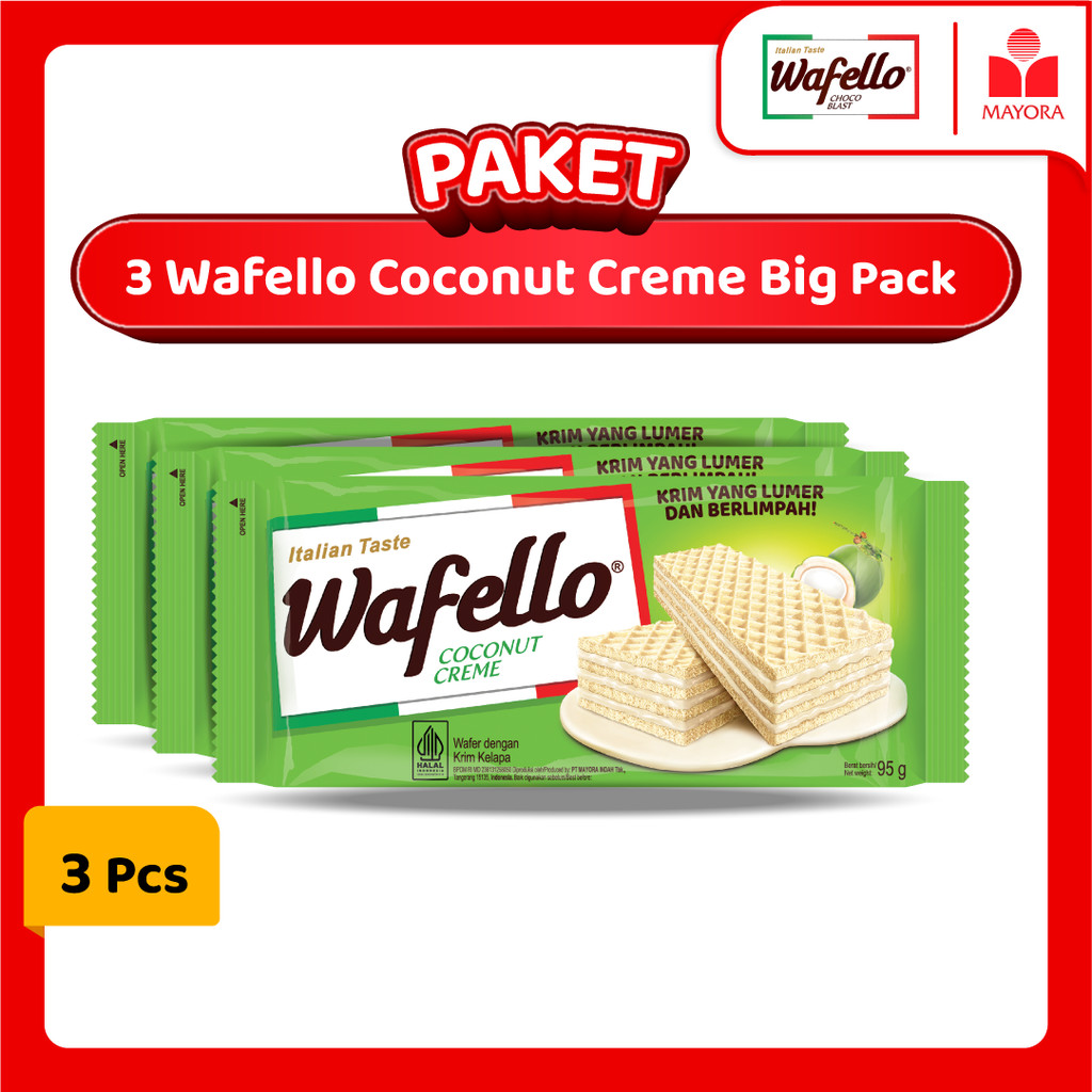 

Paket 3 Wafer Wafello Coconut Creme Big Pack
