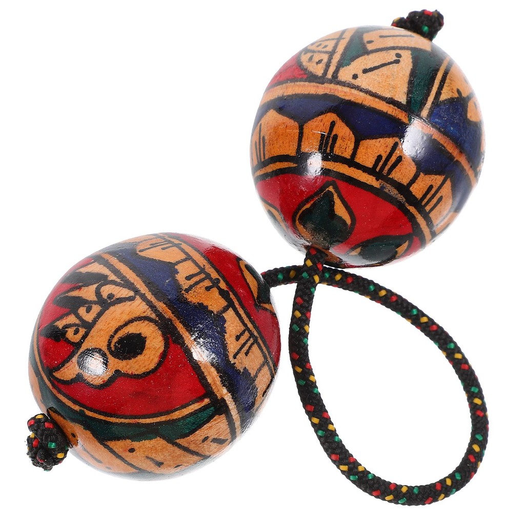 

Aslatuas Rhythmic Balls Handpaint Authentic Aslatua Rhythm African Shaker Wooden Kashaka Shaker Hand African Shakers
