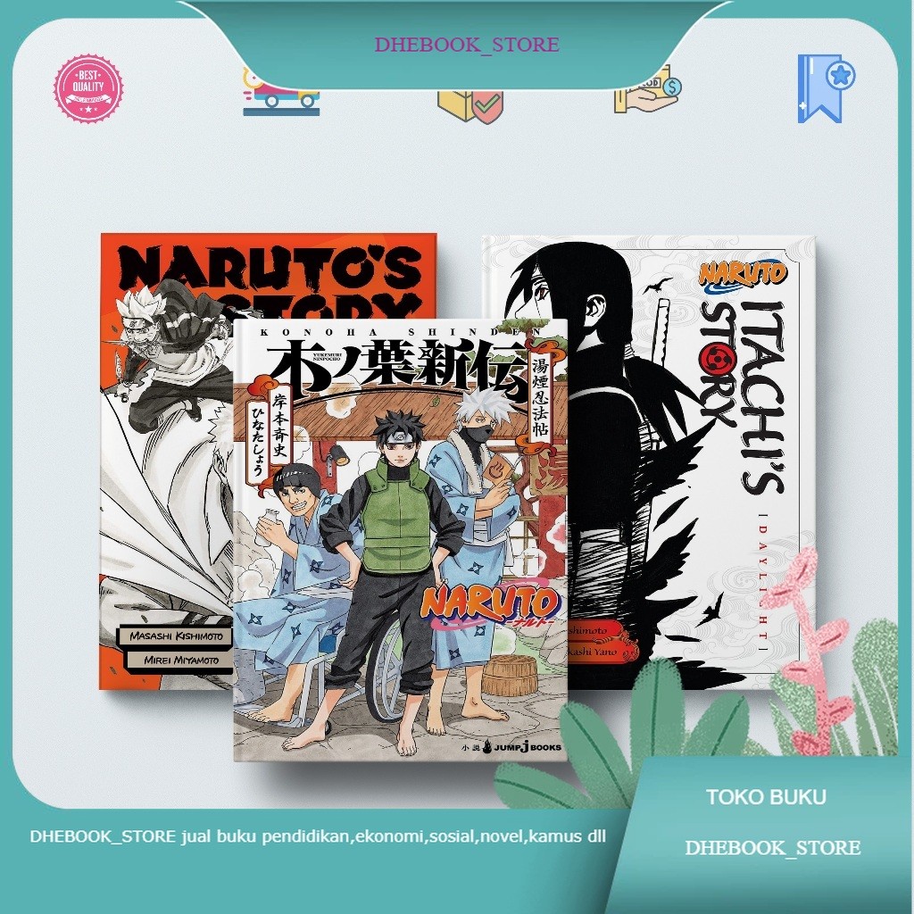 Buku (Eng & Indo) Light Novel Naruto Shinden Story Books Series (Naruto's, Sasuke's, Itachi's, Shika