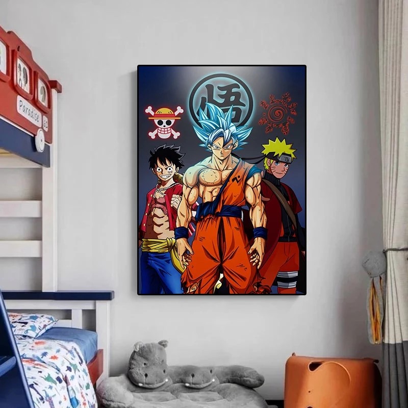 

Anime Dragon Ball Canvas Poster Print Super Goku Luffy Uzumaki Naruto Mural Art Decoration Wall Prints Children Home Decor